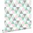 wallpaper triangles mint green, pink and gray from ESTAhome