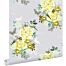 wallpaper flowers and birds yellow from ESTAhome