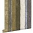 wallpaper wooden planks beige, blue and khaki green from ESTAhome