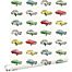 wallpaper vintage cars red, yellow and green from ESTAhome