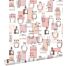 wallpaper perfume bottles shiny peach pink from ESTAhome