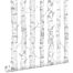wallpaper birch trunks silver and white from ESTAhome