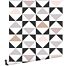 wallpaper graphic triangles white, black, warm gray and antique pink from ESTAhome