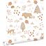 wallpaper forest with forest animals white and beige from ESTAhome