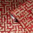 wallpaper geometric motif red, gold and silver from Livingwalls