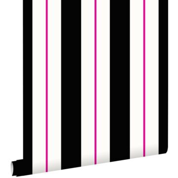 wallpaper stripes pink and black from ESTAhome