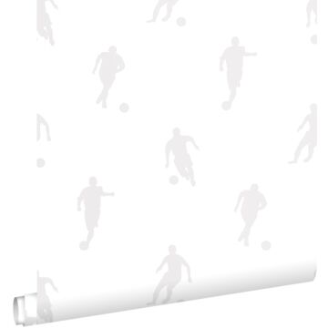 wallpaper football players silver on white from ESTAhome