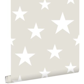wallpaper big and small stars light gray and white from ESTAhome