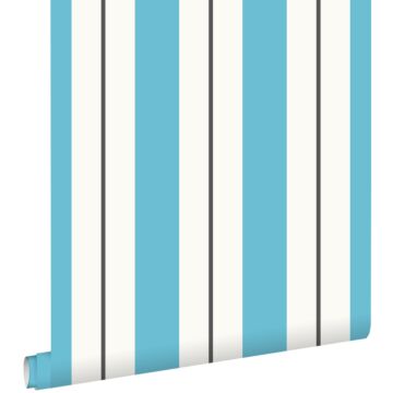 wallpaper stripes turquoise and gray from ESTAhome