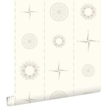 wallpaper wind roses beige from ESTAhome