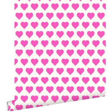 wallpaper hearts pink and white from ESTAhome