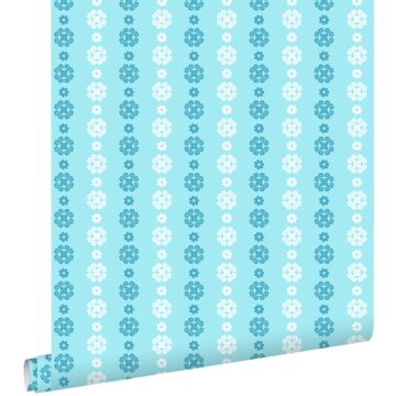 wallpaper lace turquoise and white from ESTAhome