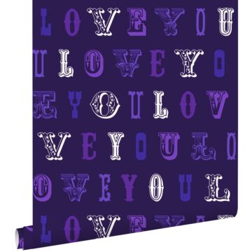 wallpaper love you - quotes purple from ESTAhome