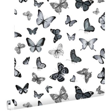 wallpaper butterflies black and white from ESTAhome