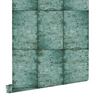 wallpaper zinc plates emerald green from ESTAhome