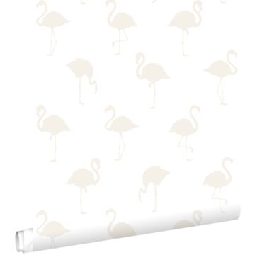 wallpaper flamingos silver and white from ESTA home