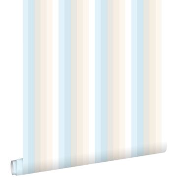 wallpaper rainbow stripes light blue and beige from ESTAhome