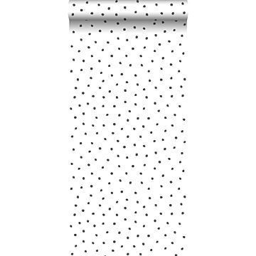 wallpaper polka dots black and white from ESTAhome