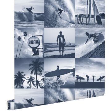 wallpaper pictures of surfers dark blue from ESTAhome