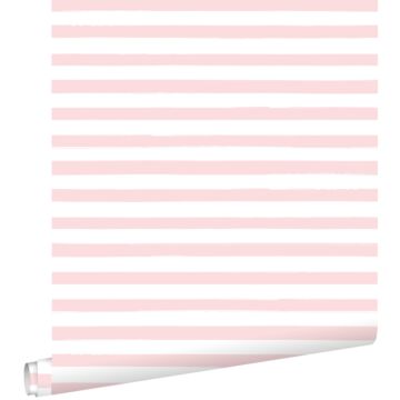 wallpaper painted stripes light pink and white from ESTAhome