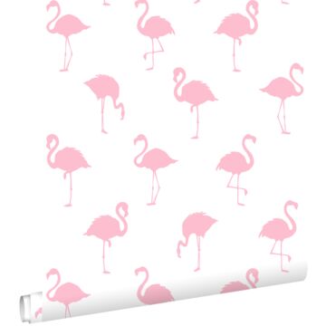 wallpaper flamingos pink and white from ESTAhome