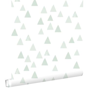 wallpaper graphical triangles mint green from ESTAhome