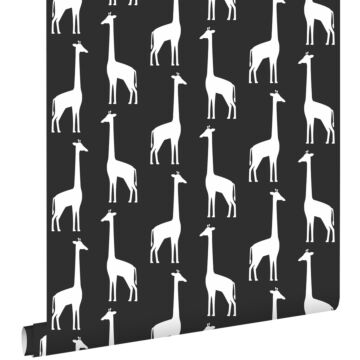 wallpaper giraffes black and white from ESTAhome