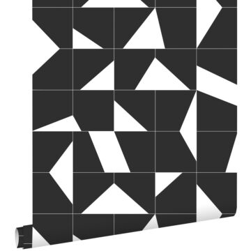 wallpaper tile motif black and white from ESTAhome