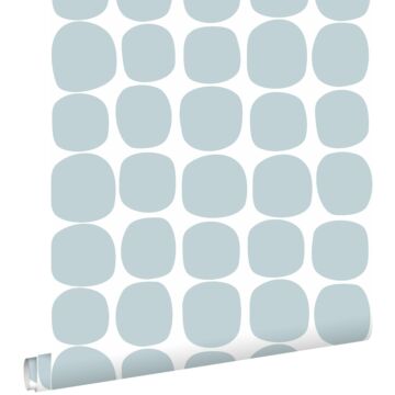 wallpaper graphic motif light blue and white from ESTAhome