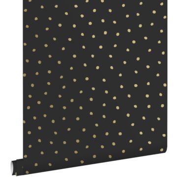 wallpaper dots black and gold from ESTAhome