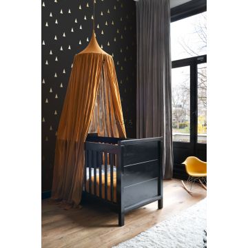 nursery wallpaper graphical triangles black and gold 139123