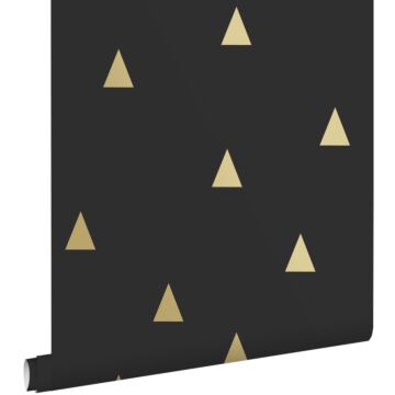 wallpaper graphical triangles black and gold from ESTAhome
