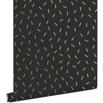 wallpaper graphic motif black and gold from ESTAhome