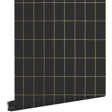 wallpaper small tiles black and gold from ESTAhome