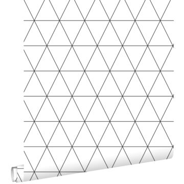 wallpaper graphical triangles white and black from ESTAhome
