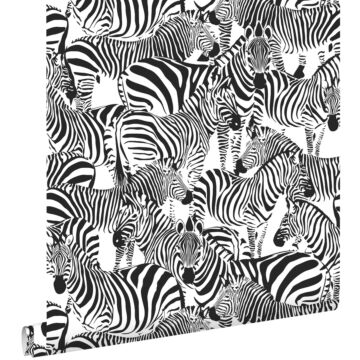 wallpaper zebras black and white from ESTAhome