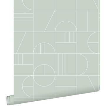 wallpaper art deco motif mint green and white from ESTAhome