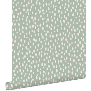 wallpaper dots mint green and white from ESTAhome
