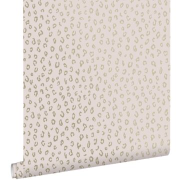 wallpaper leopard skin soft pink and gold from ESTAhome