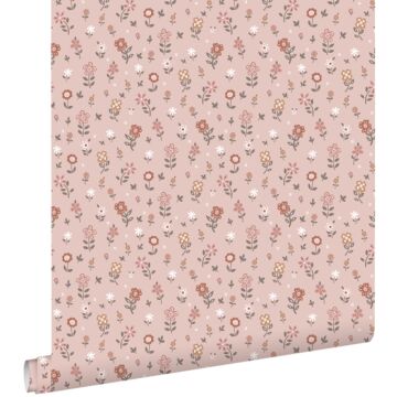 wallpaper flowers soft pink from ESTAhome