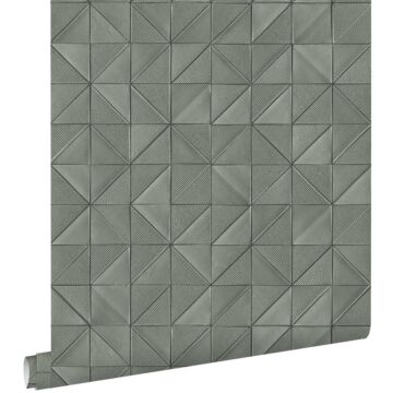 wallpaper graphic 3D grayish green from ESTA home