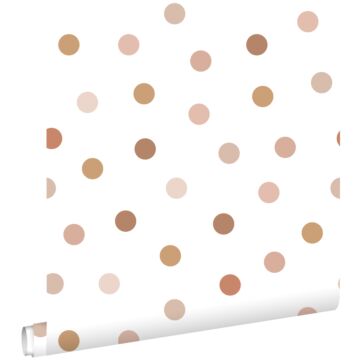 wallpaper dots soft pink, beige and terracotta from ESTAhome