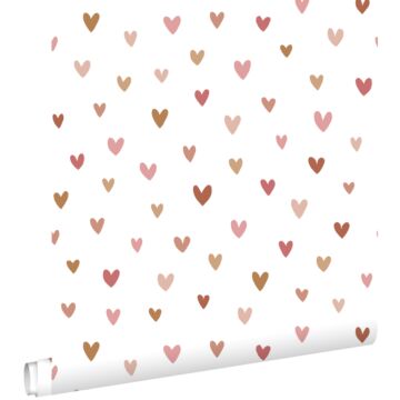 wallpaper little hearts terracotta and pink from ESTAhome