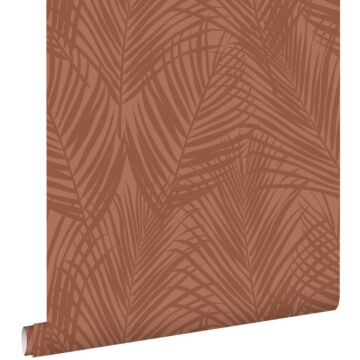 wallpaper palm leafs terracotta from ESTAhome