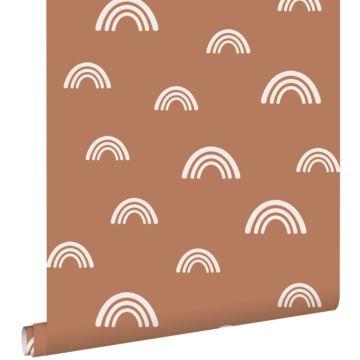 wallpaper rainbows terracotta and white from ESTAhome