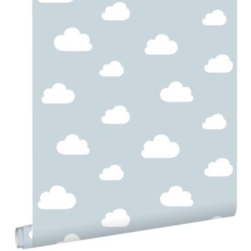 wallpaper little clouds baby blue from ESTAhome