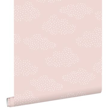 wallpaper little clouds soft pink from ESTAhome