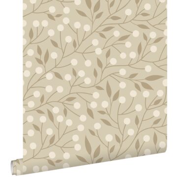 wallpaper floral pattern beige from ESTAhome