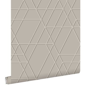 wallpaper graphic 3D taupe from ESTAhome