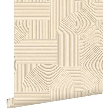 wallpaper graphic 3D sand beige from ESTAhome